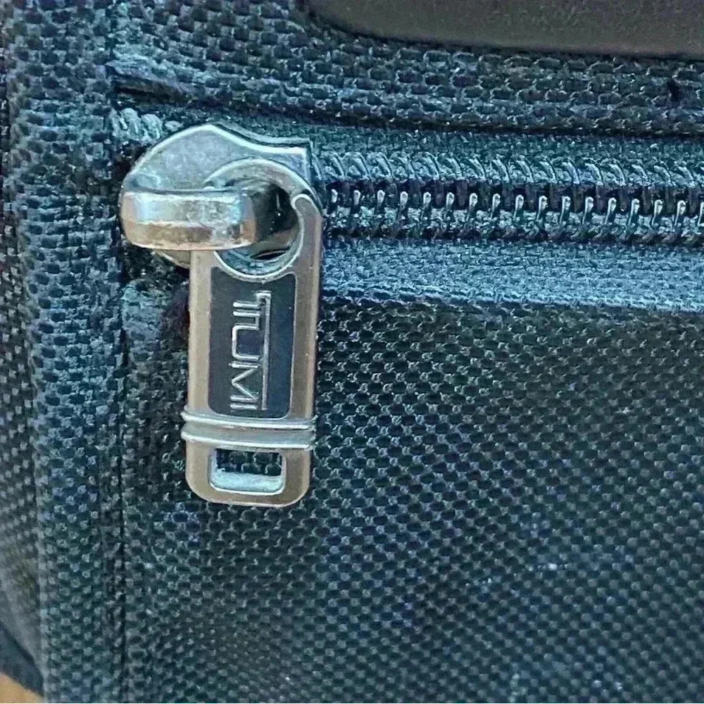 Tumi canvas and leather trim briefcase travel career commuter bag
